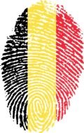 fingerprint in colors of belgium flag