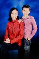 family photo of sister and brother