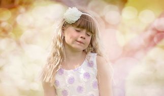 dreamy girl with long blond hair
