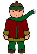 drawn boy in winter clothes