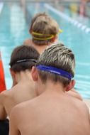 a group of children in the pool