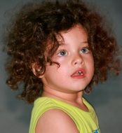 Little girl with curly hair