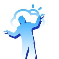 silhouette of a man against a cloud
