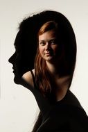 girl portrait in silhouette, digital photography