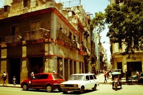 vintage cars on the street in Cuba