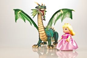 dragon and princess figures from fairy tales