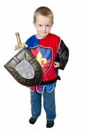 boy in a knight's suit