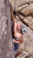 Difficult rock climbing