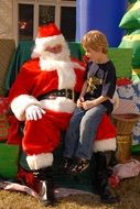 santa claus and cute child