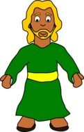 drawing of biblical character wearing green clothes