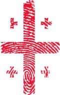 fingerprint in colors of georgia flag