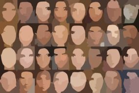 faces display different characters