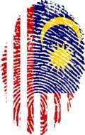 flag of malaysia on a human fingerprint