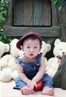 cute charming baby boy asian