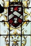 England coat of arms on leaded glass