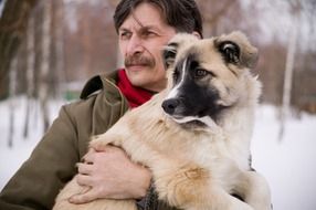 dog and man