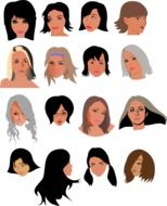 women girls faces drawing