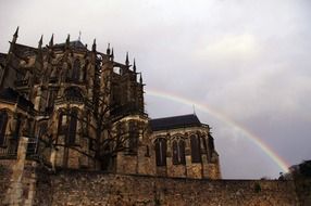 rainbow over the cathedral in Len Mans