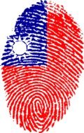 Taiwan flag on fingerprint