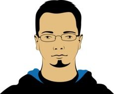 portrait of a young man with glasses as a graphic image