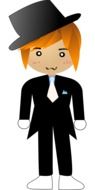 teenager in a classic suit as a graphic image