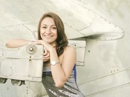 girls by the aircraft