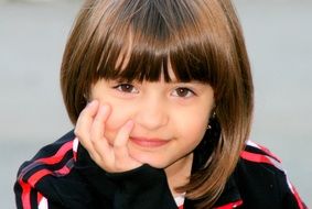 portrait of a cute girl with brown eyes