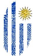 Fingerprint in the colors of the flag of Uruguay