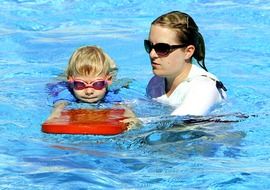 swimming lesson in the pool