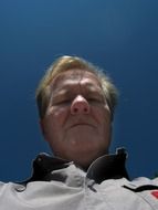 man is looking down