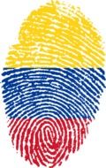 colombia flag fingerprint drawing