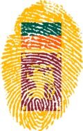 fingerprint with the image of the flag of Sri Lanka