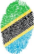 Clipart of tanzania flag in a shape of fingerprint
