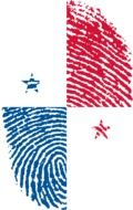 Panama flag on the fingerprint drawing