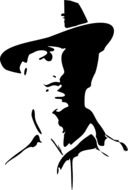 person in hat drawing
