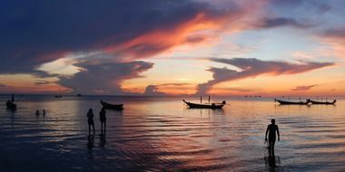 Ko tao beach evening sunset