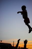 Photo of happy child in flight