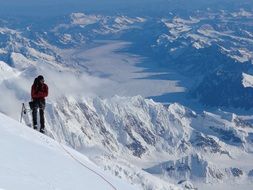 mountain climber at the snowtop