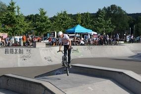 Young Man riding bike