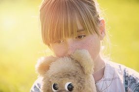 blond girl in the sun light