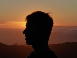 man's profile silhouette