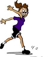 a girl playing football as a drawing