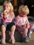 two children eating ice cream