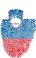 fingerprint with flag of republic of slovenia