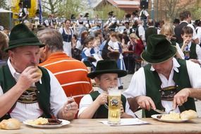 People on Bavarian dinner