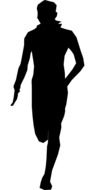 clipart of black silhouette of a running man