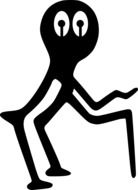 petroglyph alien monochrome drawing