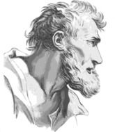 bearded man drawing pencil