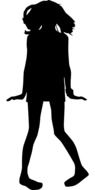 Silhouette of the girl teenager