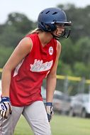 softball girl in red